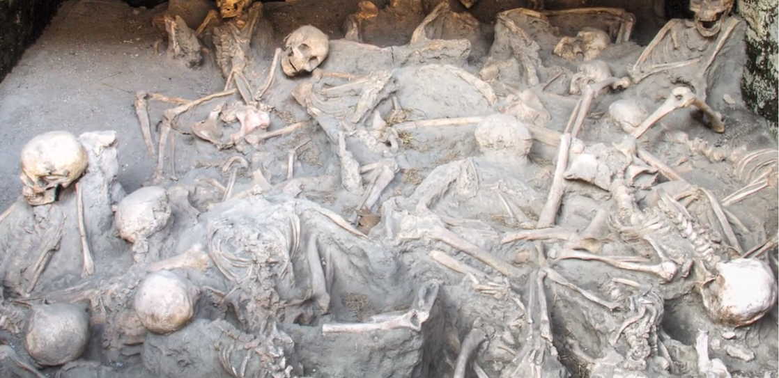 średniowieczny szkielet, ludziom, gotowała się krew i wybuchały głowy