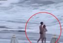 Szli brzegiem plaży. Nagle kobieta zniknęła pod wodą! [VIDEO]