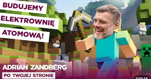 ADRIAN ZANDBERG GRA W MINECRAFTA – skuteczna kampania czy cyfrowe wygłupy?
